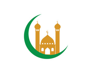 islamic mosque logo vector icon