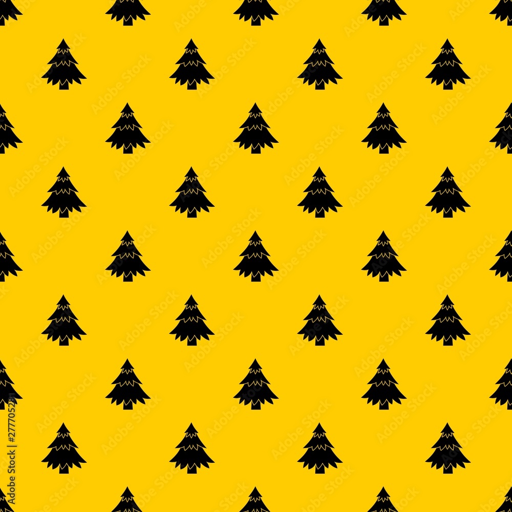 Poster coniferous tree pattern seamless vector repeat geometric yellow for any design