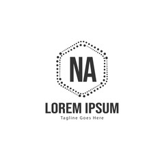 Obraz premium Initial NA logo template with modern frame. Minimalist NA letter logo vector illustration