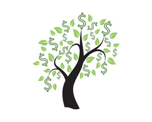money tree logo vector icon
