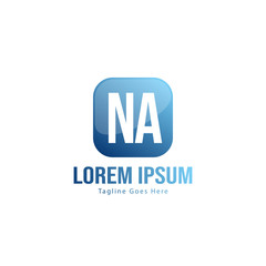 Initial NA logo template with modern frame. Minimalist NA letter logo vector illustration
