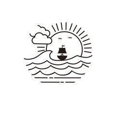 Logo design inspiration across the ocean by boat