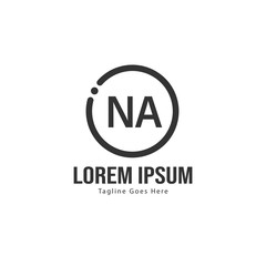 Fototapeta premium Initial NA logo template with modern frame. Minimalist NA letter logo vector illustration