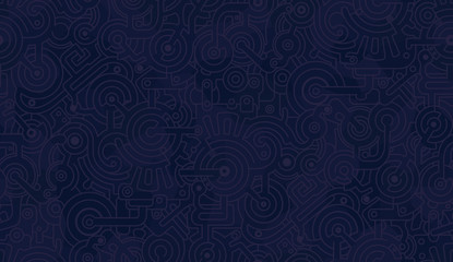 Abstract seamless pattern.  Lines, polygons, gears, bolts, cogs.  Dark