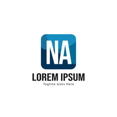 Fototapeta premium Initial NA logo template with modern frame. Minimalist NA letter logo vector illustration