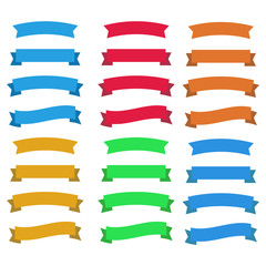 Flat vector ribbons banners flat. Banner ribbon vector set