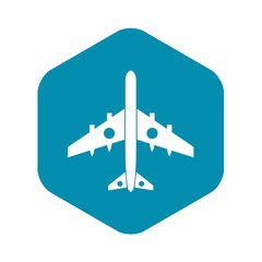 Military fighter plane icon. Simple illustration of military fighter plane vector icon for web