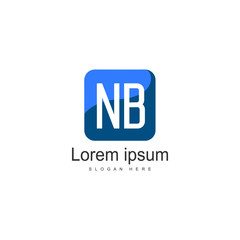 Initial NB logo template with modern frame. Minimalist NB letter logo vector illustration