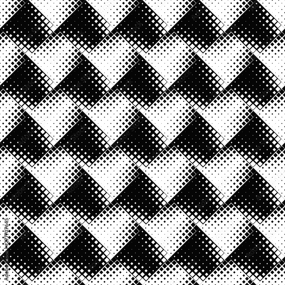 Aufkleber black and white seamless geometrical diagonal square pattern background - abstract monochrome vector