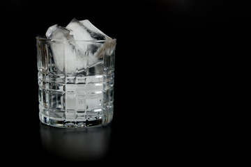 Ice cubes in empty glass