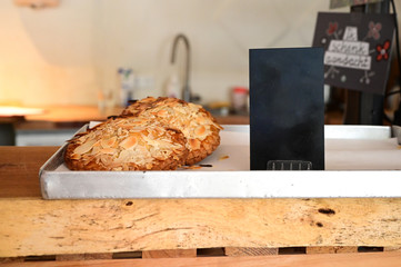 Delicious filled cookies for sale at the counter of a local bakery