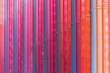 Abstract view of a building with colorful LED light reflection