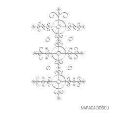 Vector icon with veve vodoo symbol Maraca Dosou
