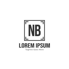 Fototapeta premium Initial NB logo template with modern frame. Minimalist NB letter logo vector illustration