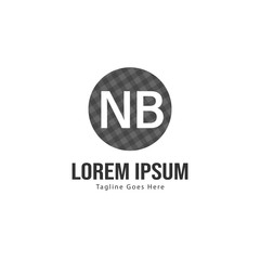 Initial NB logo template with modern frame. Minimalist NB letter logo vector illustration