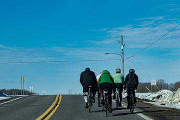 Cyclists enjoy the spring.