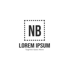 Obraz premium Initial NB logo template with modern frame. Minimalist NB letter logo vector illustration