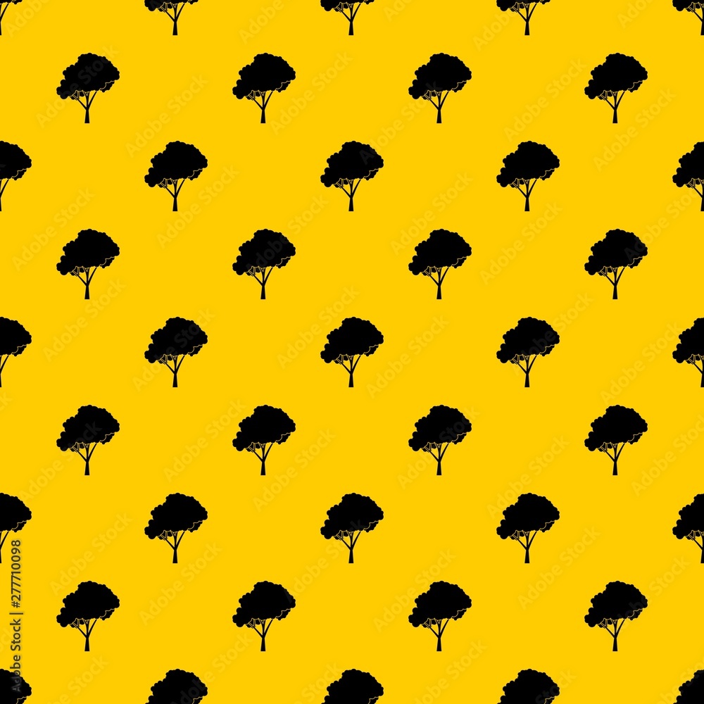 Poster tree with a rounded crown pattern seamless vector repeat geometric yellow for any design