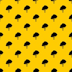 Tree with a rounded crown pattern seamless vector repeat geometric yellow for any design