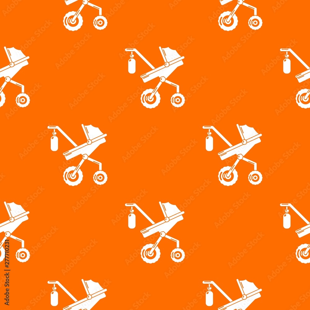 Poster baby carriage classy pattern vector orange for any web design best