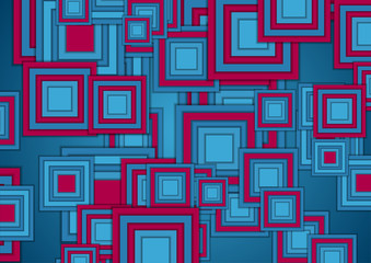Blue and purple squares abstract tech geometry background