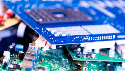 Obraz premium Electronic devices waste ready for recycling