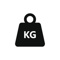 Icon kilogram weight. Isolated sign metal old kg weight on white background. Vector illustration - obrazy, fototapety, plakaty