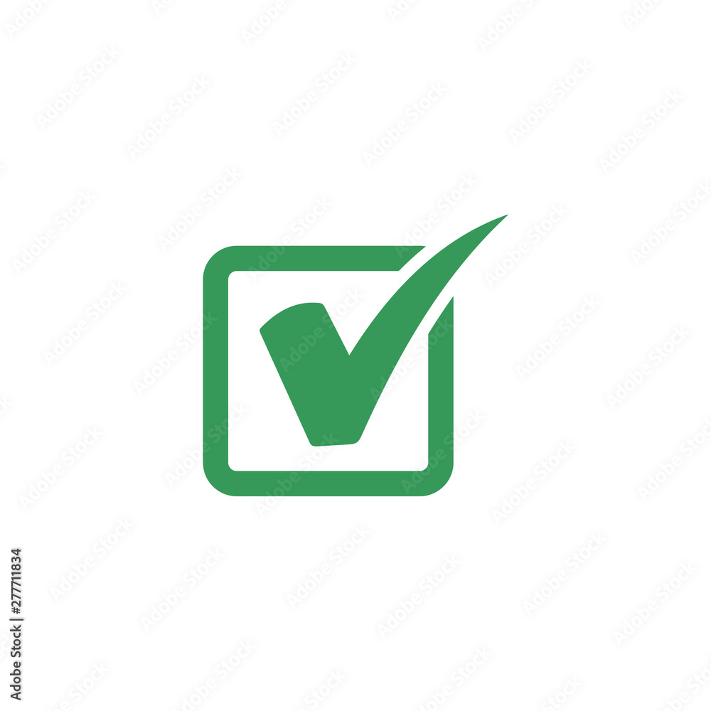Leinwandbilder Green check mark icon symbol template color editable vector sign isolated on white background illustration for graphic and web design.