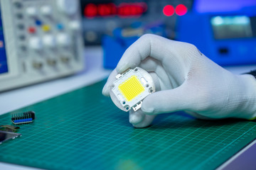 Power led oin electronics laboratory.  energy saving technology