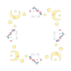 Frame tempalte with cartoon characters.