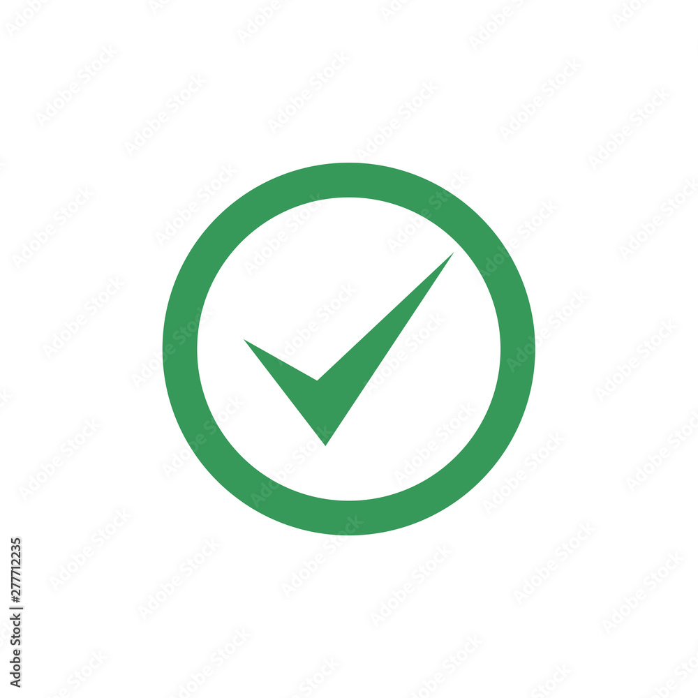 Leinwandbilder Green check mark icon symbol template color editable vector sign isolated on white background illustration for graphic and web design.