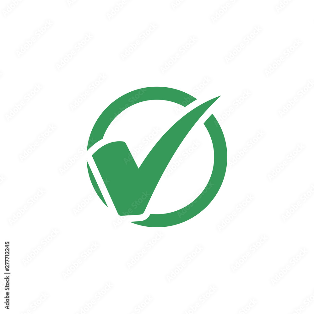 Leinwandbilder green check mark icon symbol template color editable vector sign isolated on white background illust