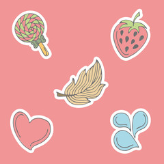 Sticker pack with doodle elements.