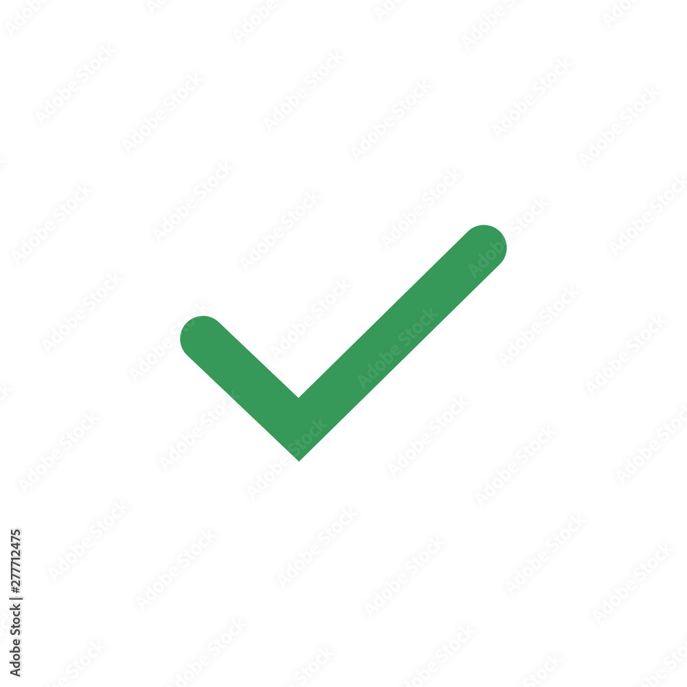 Fototapete green check mark icon symbol template color editable vector sign isolated on white background illust