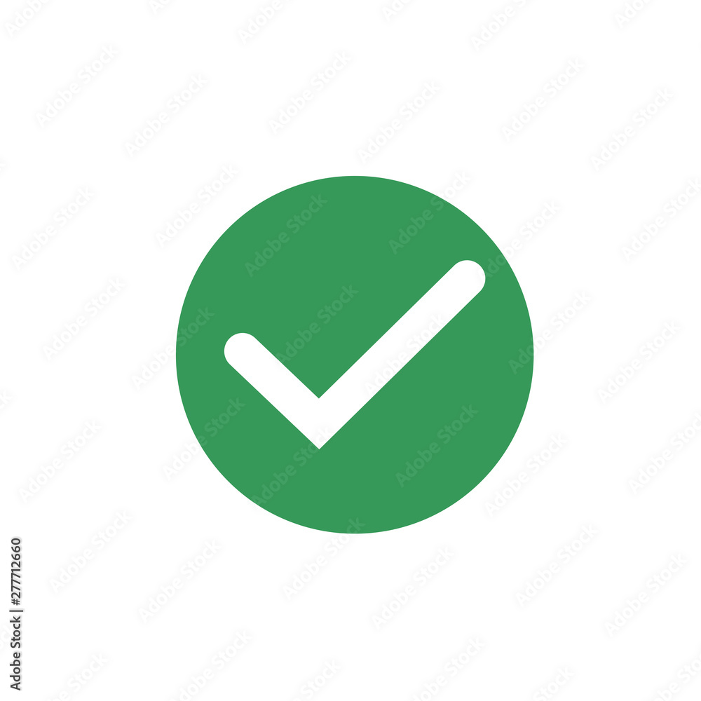 Leinwandbilder Green check mark icon symbol template color editable vector sign isolated on white background illustration for graphic and web design.