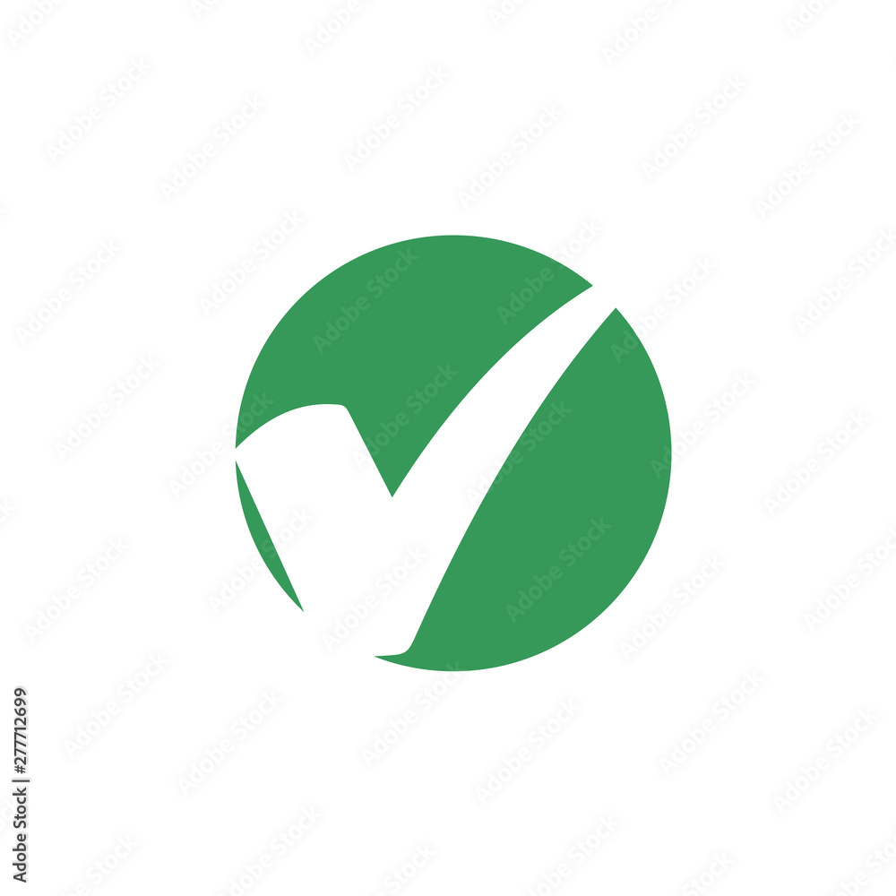 Aufkleber green check mark icon symbol template color editable vector sign isolated on white background illust