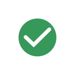 Green check mark icon symbol template color editable vector sign isolated on white background illustration for graphic and web design.
