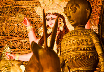 Kolkata West Bengal India October 2018 - Image of goddess devi Maa Durga or Parvati or Uma, wife of...