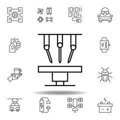 Robotics surgery outline icon. set of robotics illustration icons. signs, symbols can be used for web, logo, mobile app, UI, UX