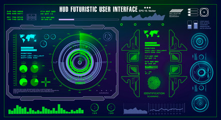 Obraz premium Sci-fi futuristic hud dashboard display virtual reality technology screen