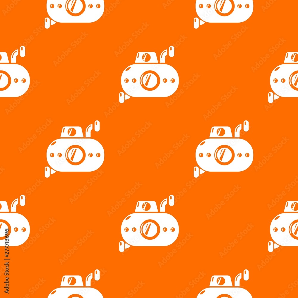 Poster submarine fun pattern vector orange for any web design best