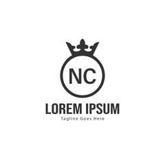 Fototapeta premium Initial NC logo template with modern frame. Minimalist NC letter logo vector illustration