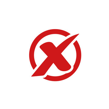 red cross mark icon template color editable. Symbol No or X button for correct, vote, check, not approved, error, wrong and failed decision. vector sign isolated on white background