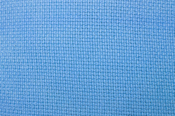 Closeup blue fabric pattern background, abstract blue fabric texture background, blank blue background