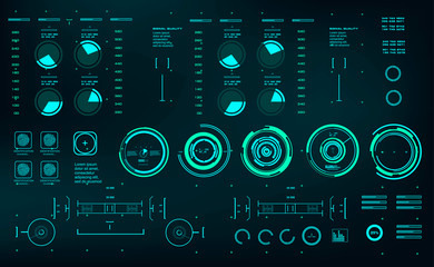 Obraz premium Sci-fi futuristic hud dashboard display virtual reality technology screen