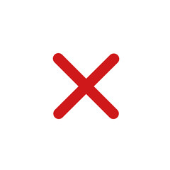 Fototapeta premium red cross mark icon template color editable. Symbol No or X button for correct, vote, check, not approved, error, wrong and failed decision. vector sign isolated on white background