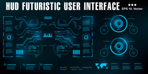 Sci-fi futuristic hud dashboard display virtual reality technology screen