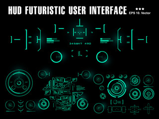 Obraz premium Sci-fi futuristic hud dashboard display virtual reality technology screen