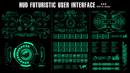 Sci-fi futuristic hud dashboard display virtual reality technology screen