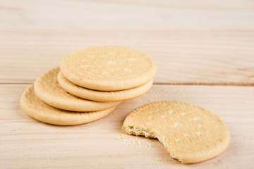 Handmade Cookies on the wooden desk homemade bakery concept